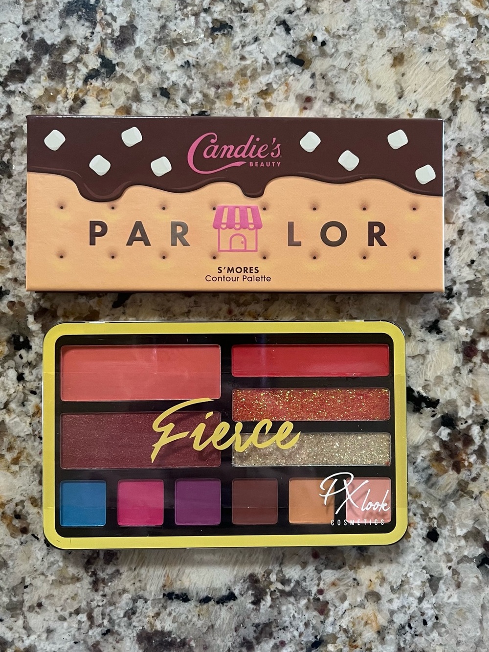 Candie’s Parlor contour palette S’mores, Prolux "Fierce" vibrant Eyeshadows 2pc